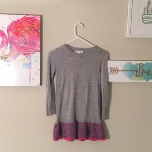 Gray and purple dress